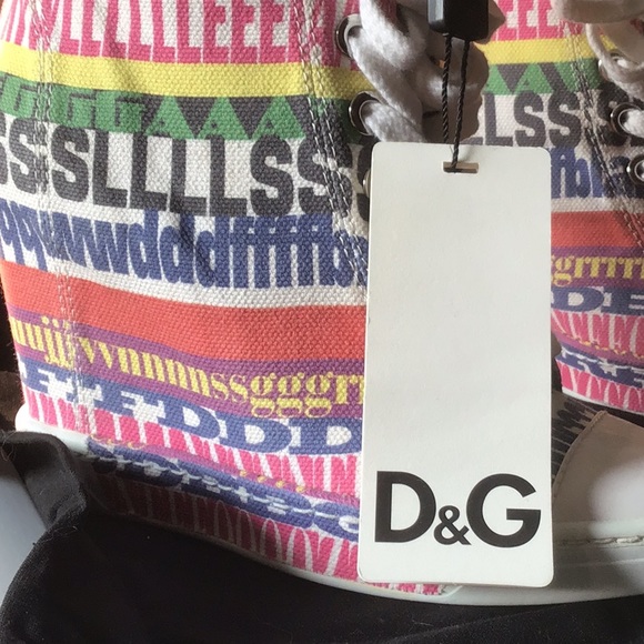 Dolce & Gabbana boots printed sneakers 37.5 D&G - Picture 2 of 8